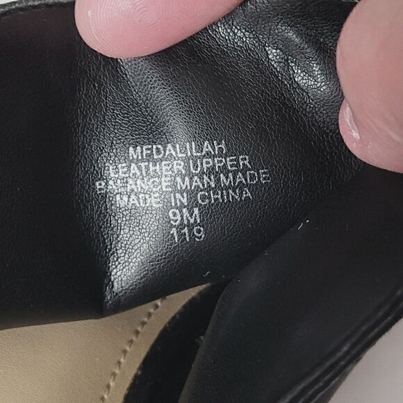 Marc Fisher Dalilah Slip On Peep Toe Mule Heels Size 9 in Black - Picture 6 of 7